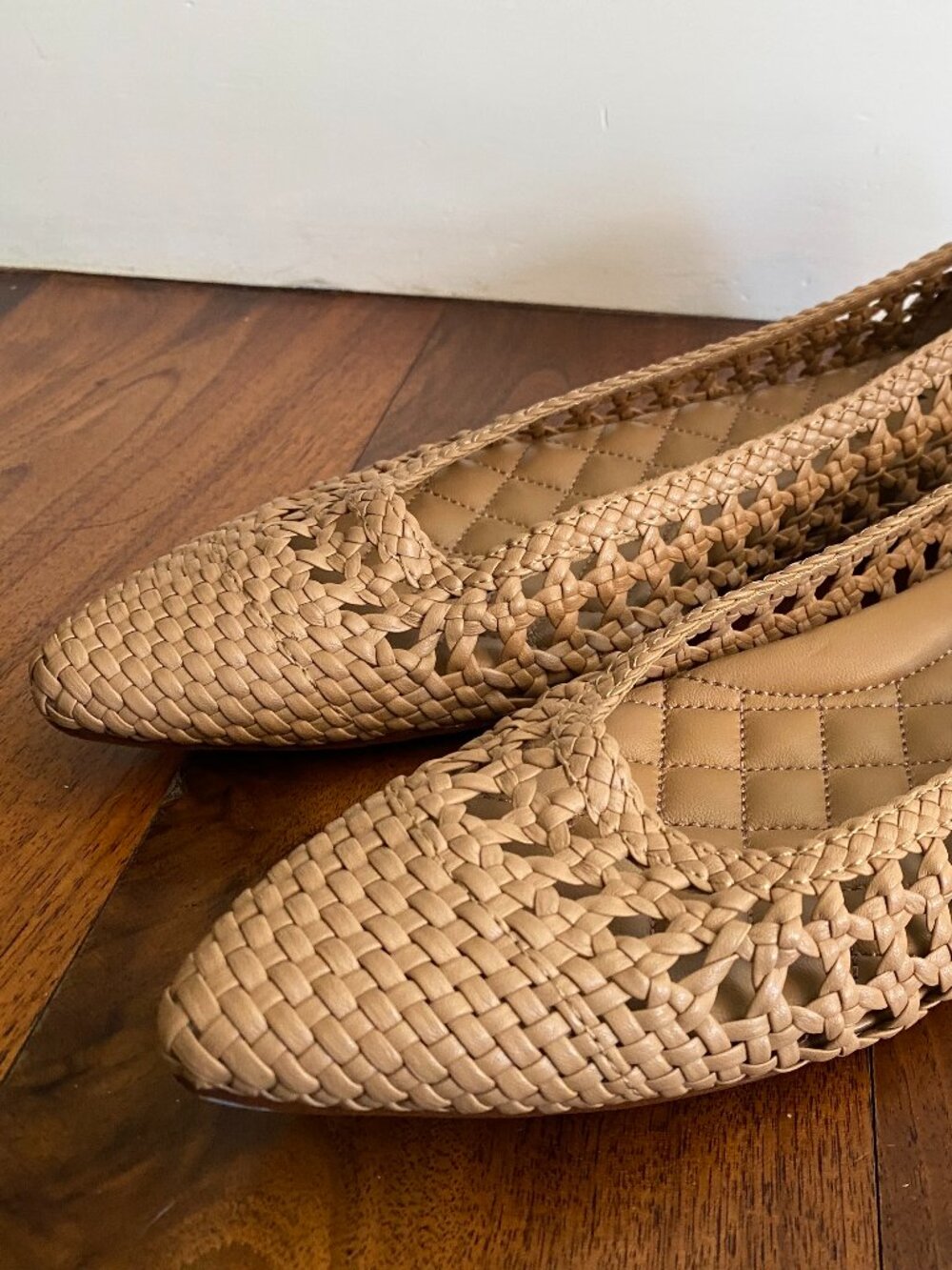 Birdies Goldfinch Woven Ballet-Inspired Flats Tan Size 7 Quiet Luxury - Picture 4 of 5
